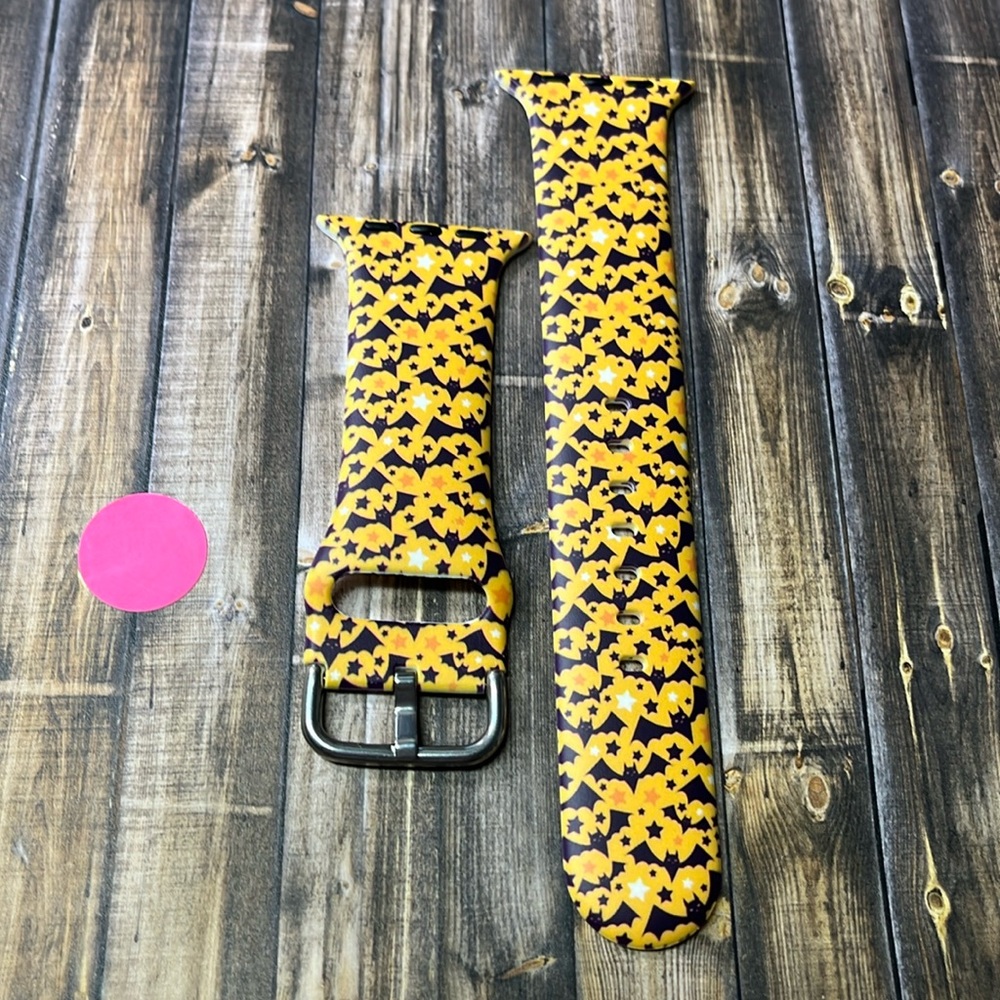 5for$10 Halloween Bats Yellow Star 42mm/44mm/45mm M/L Apple IWatchband NWT